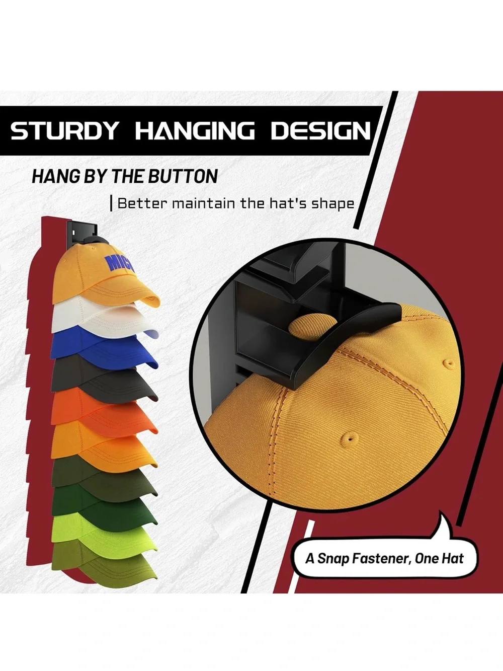 Hat Organizer for Wall (holds 10 hats)